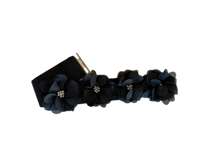 Load image into Gallery viewer, Black Sparkle Stretch Belt with Organza Flowers