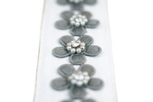 Load image into Gallery viewer, Grey  Flowers Bra Back Cover