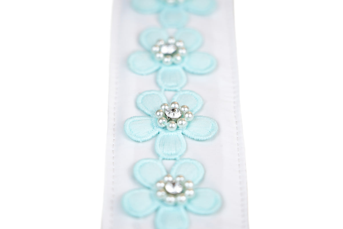 Turquoise Flowers Bra Back Cover BackStory