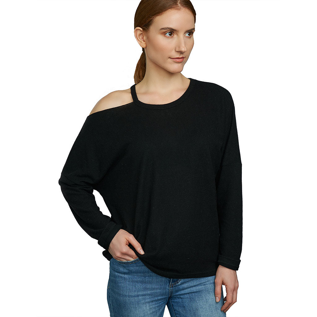 Open Back Top With a Cold Shoulder